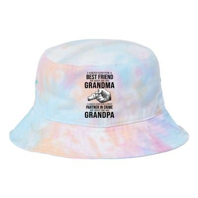 I Asked God For A Best Friend He Sent Me My Grandma Tie Dye Newport Bucket Hat