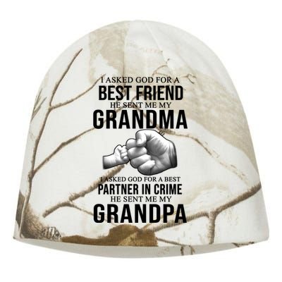 I Asked God For A Best Friend He Sent Me My Grandma Kati - Camo Knit Beanie