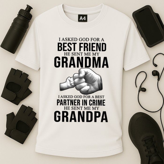 I Asked God For A Best Friend He Sent Me My Grandma Cooling Performance Crew T-Shirt