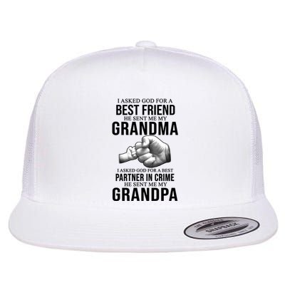 I Asked God For A Best Friend He Sent Me My Grandma Flat Bill Trucker Hat