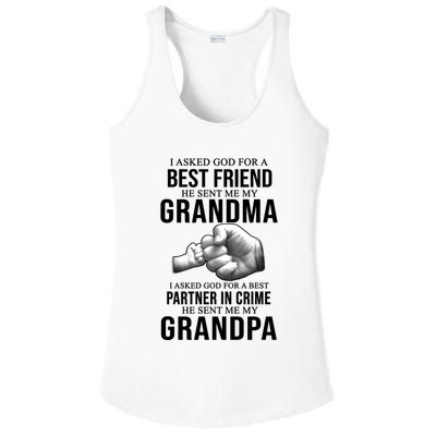 I Asked God For A Best Friend He Sent Me My Grandma Ladies PosiCharge Competitor Racerback Tank