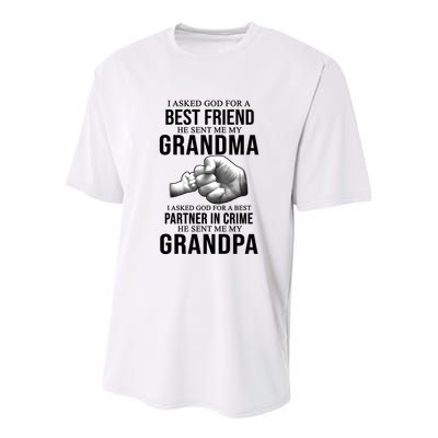 I Asked God For A Best Friend He Sent Me My Grandma Youth Performance Sprint T-Shirt