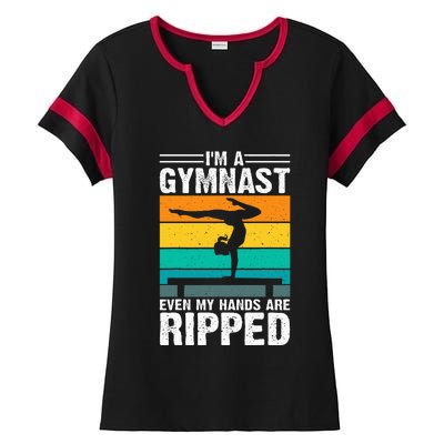 IM A Gymnast Even My Hands Are Ripped Ladies Halftime Notch Neck Tee