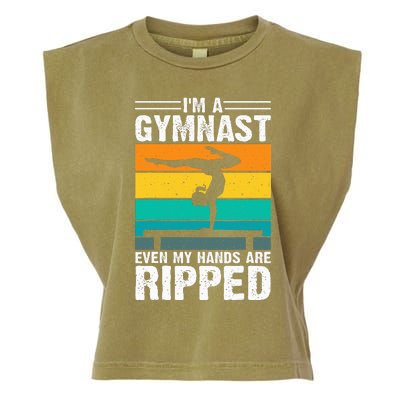 IM A Gymnast Even My Hands Are Ripped Garment-Dyed Women's Muscle Tee