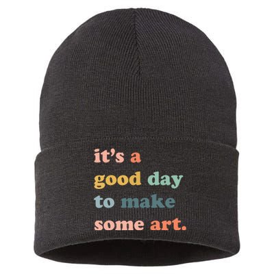 It's A Good Day To Make Art, Artist, Art Maker, Art Lovers Sustainable Knit Beanie