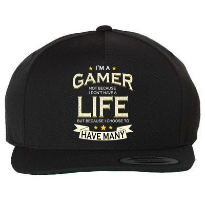 I'm A Gamer Not Because I Don't Have A Life But I Have Many Wool Snapback Cap