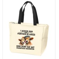 I Asked God Partner In Crime He Sent Me My Smartass Daughter Zip Tote Bag