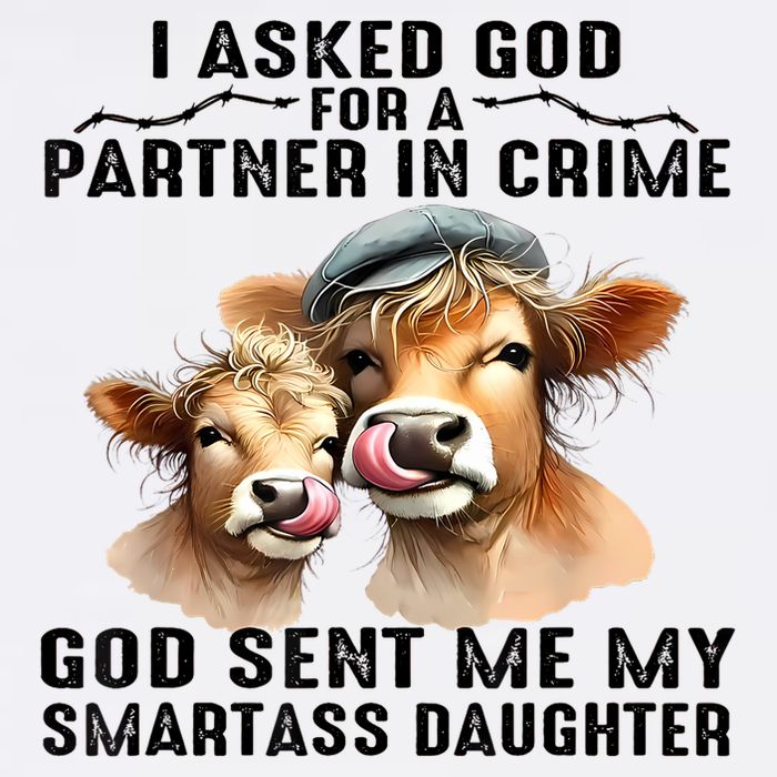 I Asked God Partner In Crime He Sent Me My Smartass Daughter Short Acrylic Beanie