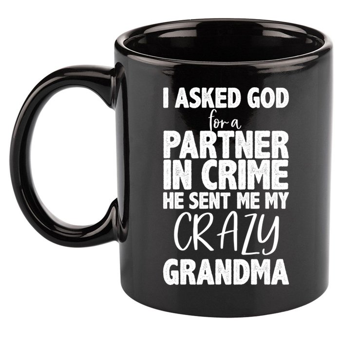 Crazy Grandma Partner In Crime 11oz C Handle Ceramic Mug