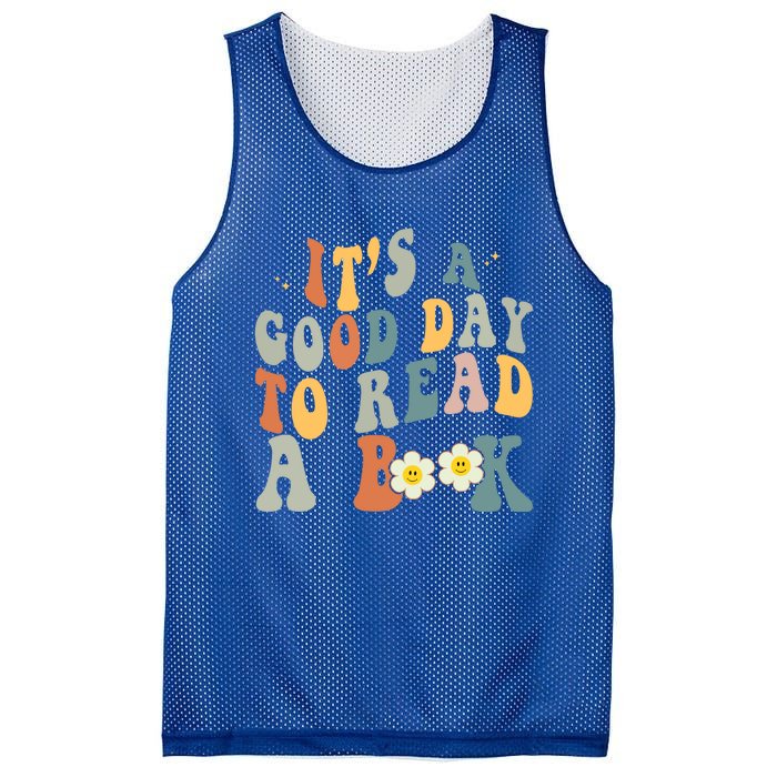 Its A Good Day To Read Books Bookish Groovy Reader Reading Gift Mesh Reversible Basketball Jersey Tank