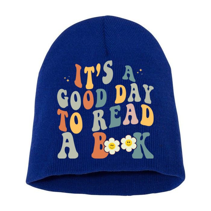 Its A Good Day To Read Books Bookish Groovy Reader Reading Gift Short Acrylic Beanie