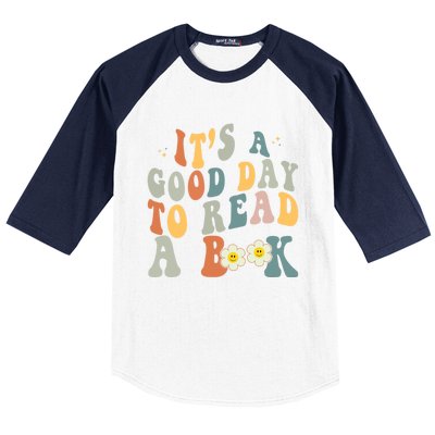 Its A Good Day To Read Books Bookish Groovy Reader Reading Gift Baseball Sleeve Shirt