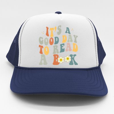 Its A Good Day To Read Books Bookish Groovy Reader Reading Gift Trucker Hat