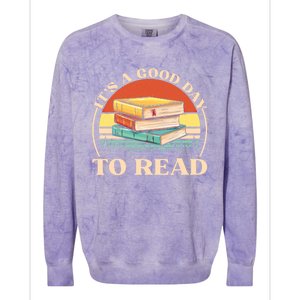 It's A Good Day To Read Tee Retro Book Lover Gift Colorblast Crewneck Sweatshirt