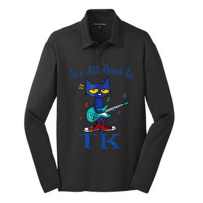 Its All Good In Tk Cat Guitar Transitional Kindergaten Silk Touch Performance Long Sleeve Polo