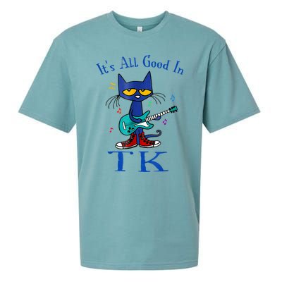 Its All Good In Tk Cat Guitar Transitional Kindergaten Sueded Cloud Jersey T-Shirt