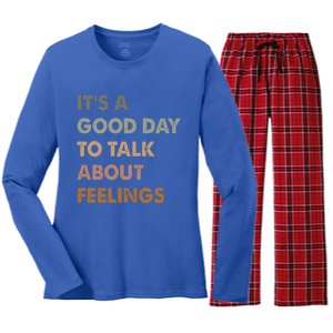 ItS A Good Day To Talk About Feelings Women's Long Sleeve Flannel Pajama Set 