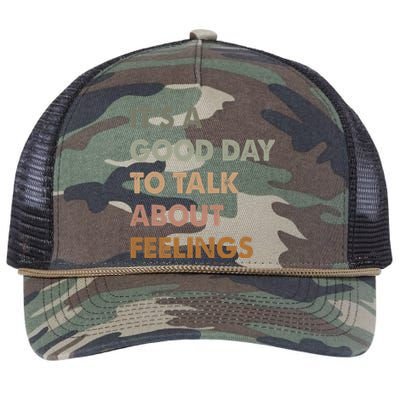 ItS A Good Day To Talk About Feelings Retro Rope Trucker Hat Cap