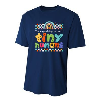 It's A Good Day To Teach Tiny Humans Teacher Teaching School Youth Performance Sprint T-Shirt