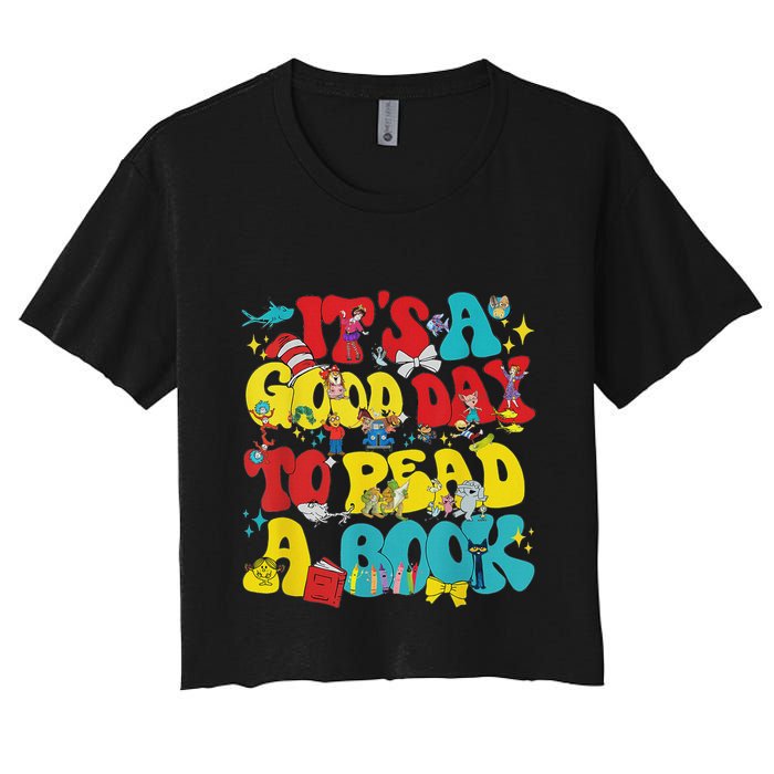 Its A Good Day To Read Book Across America Women's Crop Top Tee