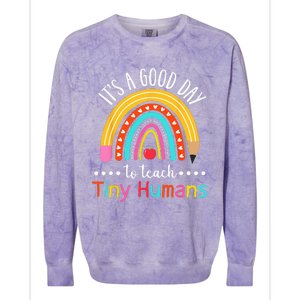 Its A Good Day To Teach Tiny Humans Funny Teacher Teaching Colorblast Crewneck Sweatshirt