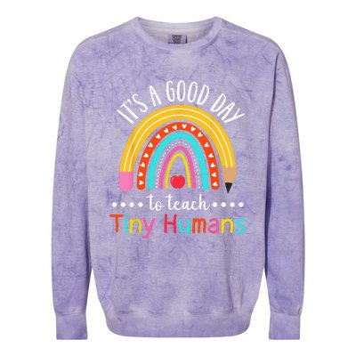 Its A Good Day To Teach Tiny Humans Funny Teacher Teaching Colorblast Crewneck Sweatshirt