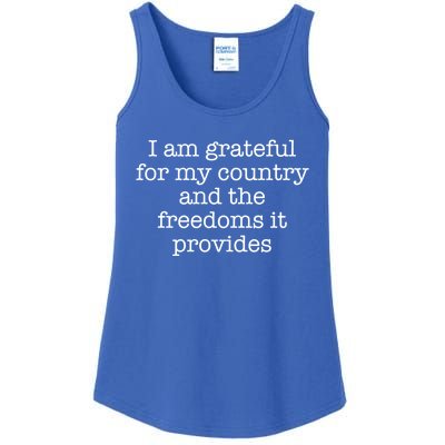 I Am Grateful For My Country And The Freedoms It Provides Gift Ladies Essential Tank