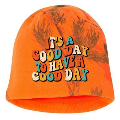 Its A Good Day To Have A Good Day Retro Groovy Vintage Gift Kati - Camo Knit Beanie