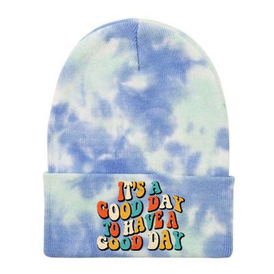 Its A Good Day To Have A Good Day Retro Groovy Vintage Gift Tie Dye 12in Knit Beanie