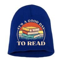 It's A Good Day To Read Tee Retro Book Lover Gift Short Acrylic Beanie