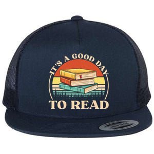 It's A Good Day To Read Tee Retro Book Lover Gift Flat Bill Trucker Hat