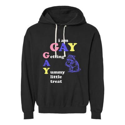 I Am Gay Getting A Yummy Little Treat Apparel Garment-Dyed Fleece Hoodie