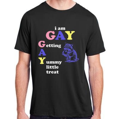 I Am Gay Getting A Yummy Little Treat Apparel Adult ChromaSoft Performance T-Shirt