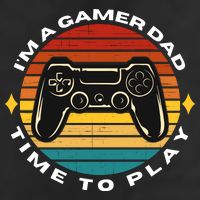 I'm A Gamer Dad Time To Play, Funny Gamer, Funny Dad 7 Panel Mesh Trucker Snapback Hat