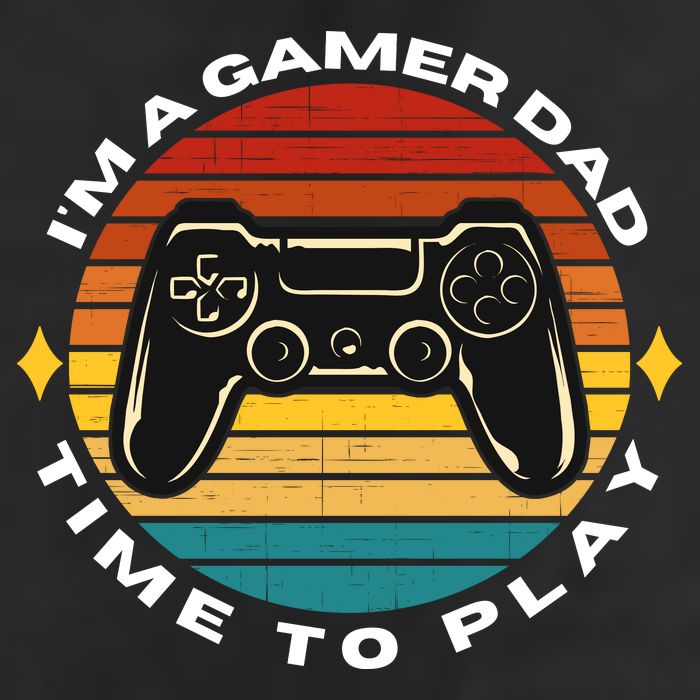 I'm A Gamer Dad Time To Play, Funny Gamer, Funny Dad 7 Panel Mesh Trucker Snapback Hat