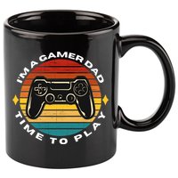I'm A Gamer Dad Time To Play, Funny Gamer, Funny Dad 11oz C Handle Ceramic Mug