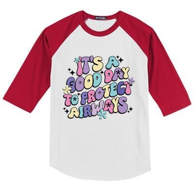 Its A Good Day To Protect Airways Respiratory Therapist Kids Colorblock Raglan Jersey