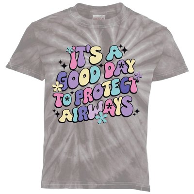 Its A Good Day To Protect Airways Respiratory Therapist Kids Tie-Dye T-Shirt