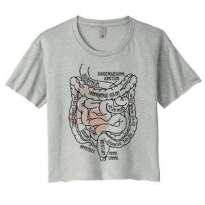 Intestines Anatomy Gastroenterologist Endoscopy Nurse Squad Women's Crop Top Tee