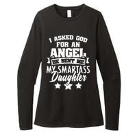 I Asked God For An Angel He Sent Me My Daughter Father Womens CVC Long Sleeve Shirt