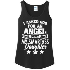 I Asked God For An Angel He Sent Me My Daughter Father Ladies Essential Tank