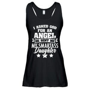 I Asked God For An Angel He Sent Me My Daughter Father Ladies Essential Flowy Tank