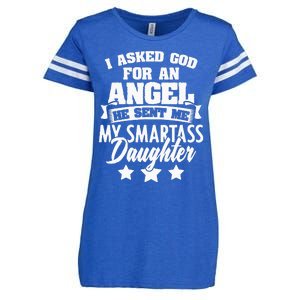 I Asked God For An Angel He Sent Me My Daughter Father Enza Ladies Jersey Football T-Shirt