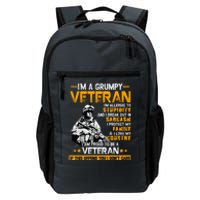 Im A Grumpy Veteran Military Wall Art This Modern Funny Patriotic Flag Daily Commute Backpack