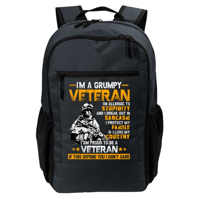 Im A Grumpy Veteran Military Wall Art This Modern Funny Patriotic Flag Daily Commute Backpack