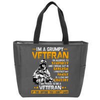 Im A Grumpy Veteran Military Wall Art This Modern Funny Patriotic Flag Zip Tote Bag