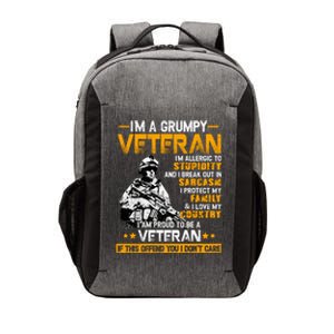 Im A Grumpy Veteran Military Wall Art This Modern Funny Patriotic Flag Vector Backpack