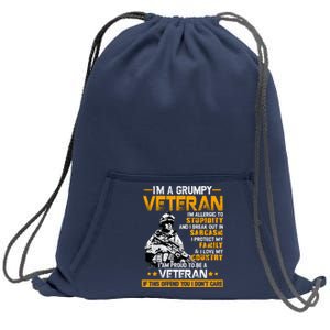 Im A Grumpy Veteran Military Wall Art This Modern Funny Patriotic Flag Sweatshirt Cinch Pack Bag