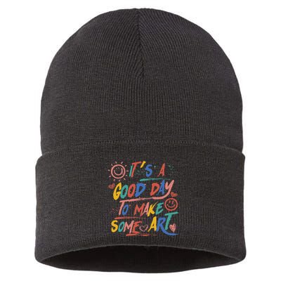 ItS A Good Day To Make Some Art Artist Teacher Sustainable Knit Beanie