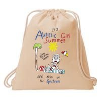 Its Autistic Girl Summer And Also On The Spectrum Drawstring Bag